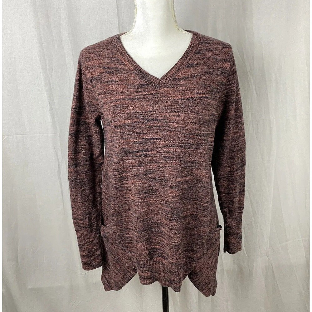 Logo by Lori Goldstein Melange Heathered Cotton Cashmere Sweater -Size Small